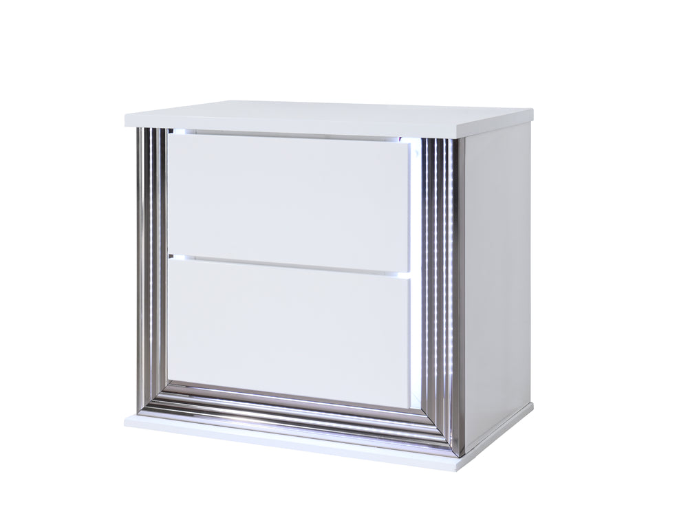 Broadway White II 2 Drawer Nightstand