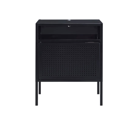 Ember Black Nightstand with USB