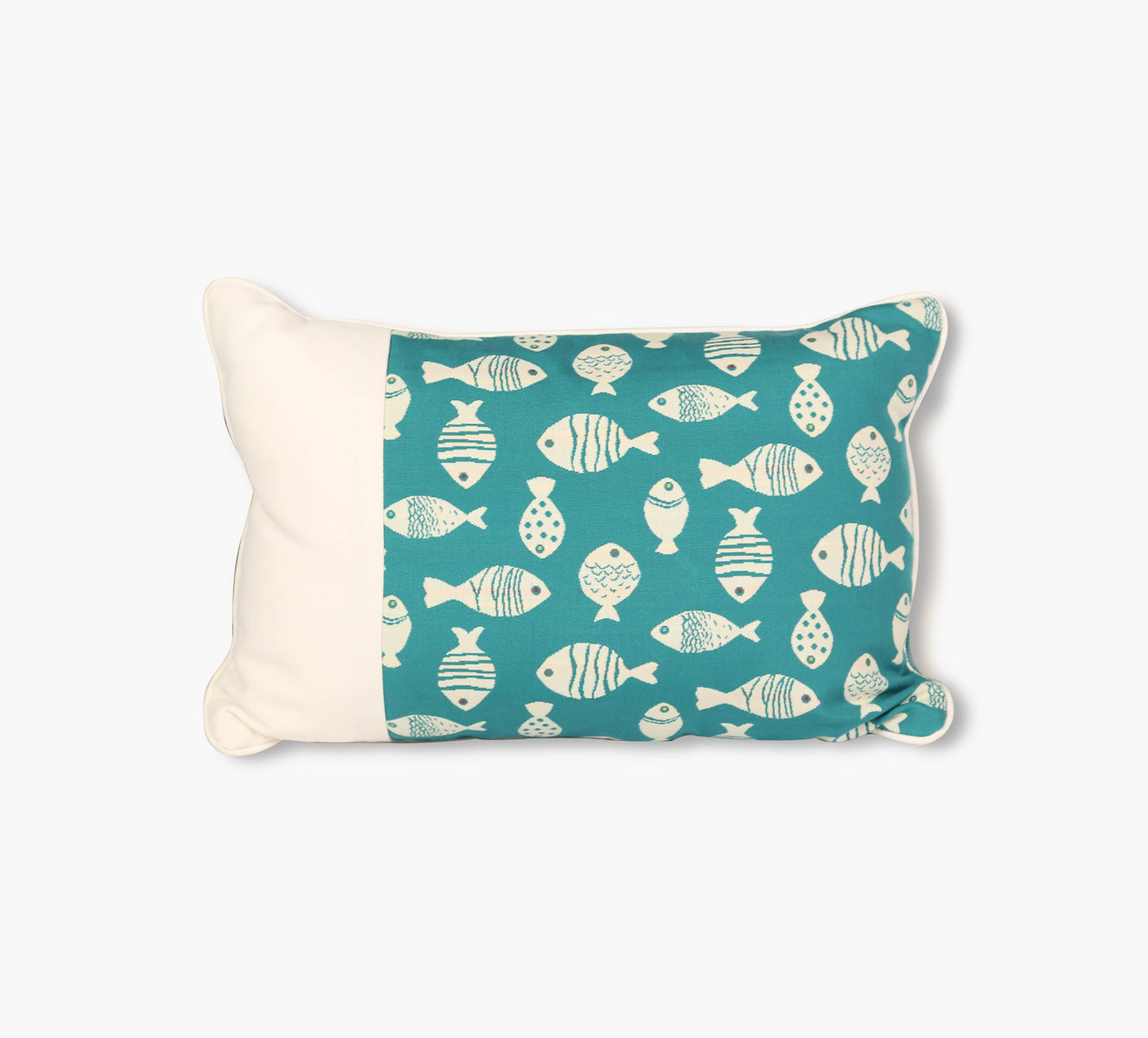 Almohada reversible para riñones para exteriores Go Fish Turquoise